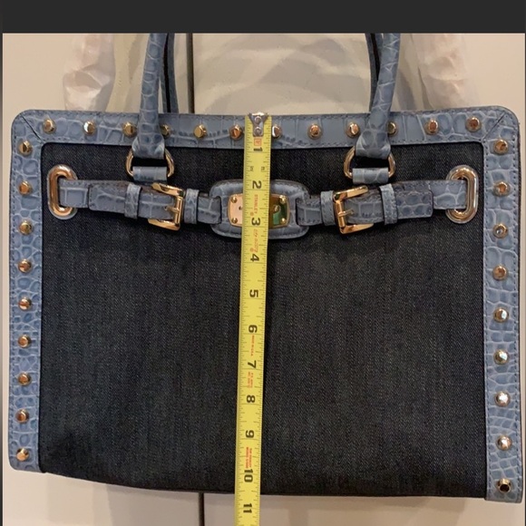 MICHAEL KORS Hamilton Studded Tote Bag - Dark Denim - Picture 9 of 11